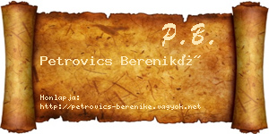 Petrovics Bereniké névjegykártya